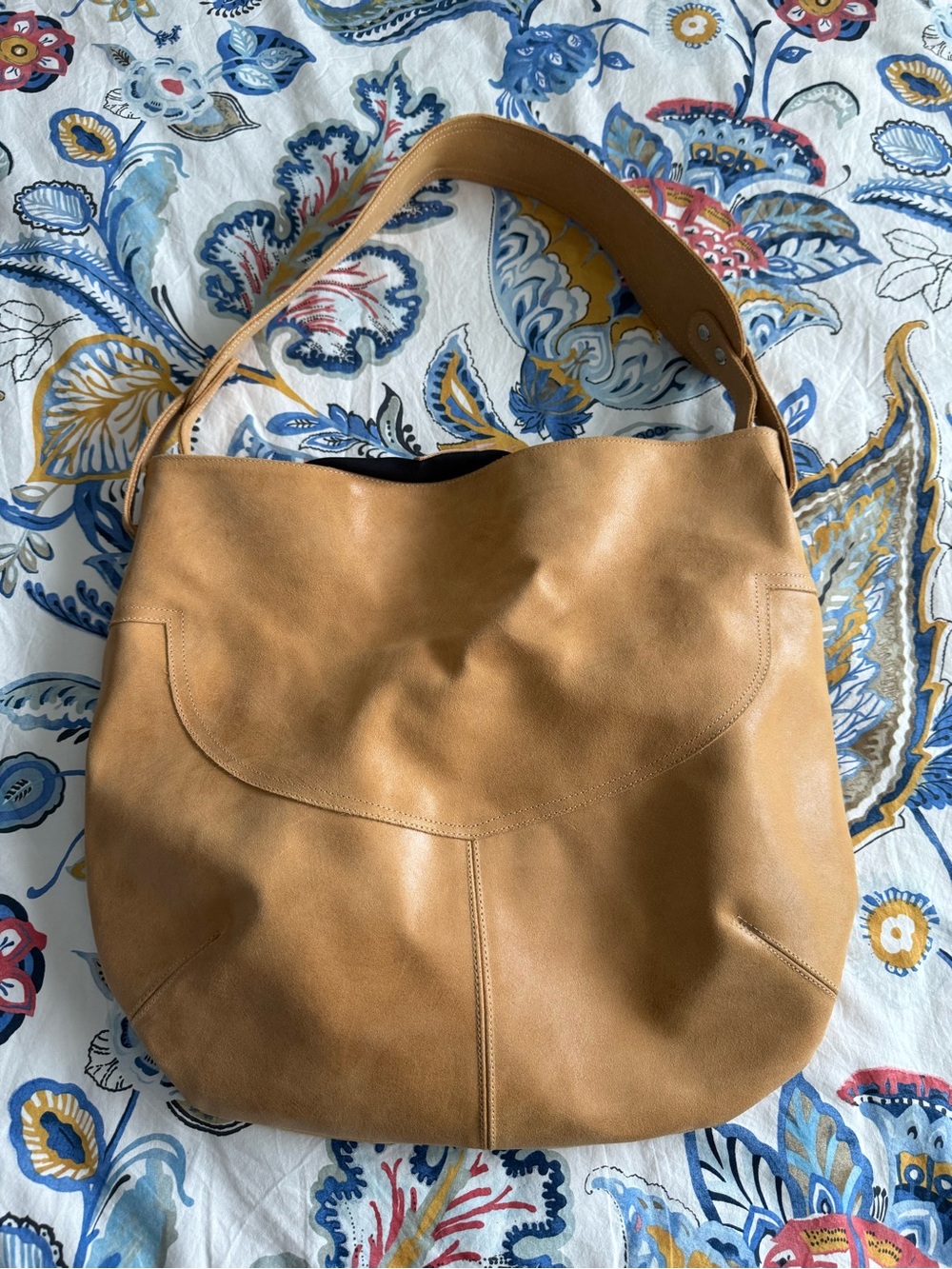 CoFi Genuine Classic Tan Leather Hobo Shoulder Bag